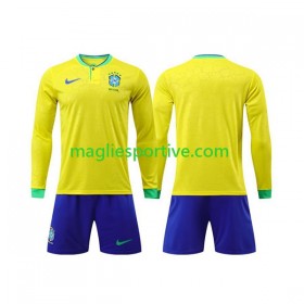 Completo Calcio Brasile Bambino Divisa Prima Mondiali 2022 ML